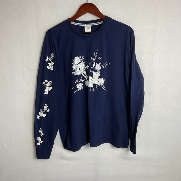 Official Disney Store Donald Duck Pure Cotton Long Sleeve Tee Navy Blue Large - Picture 2 of 13